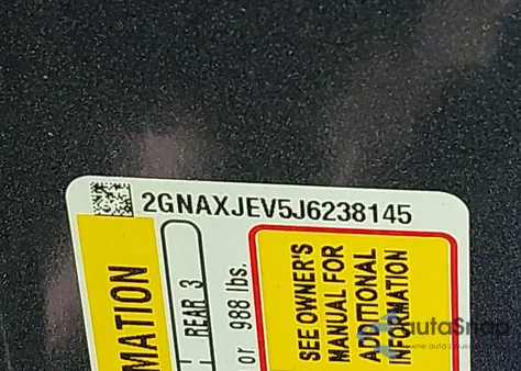 2018 Chevrolet Equinox Lt из США, поврежденный, VIN 2GNAXJEV5J6238145